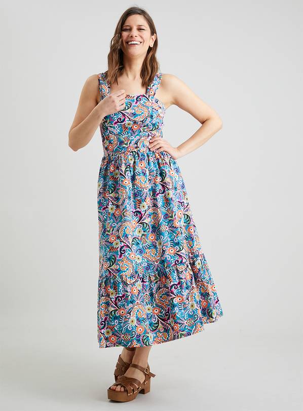 Buy Paisley Print Poplin Midi Sundress - 10 | Dresses | Argos