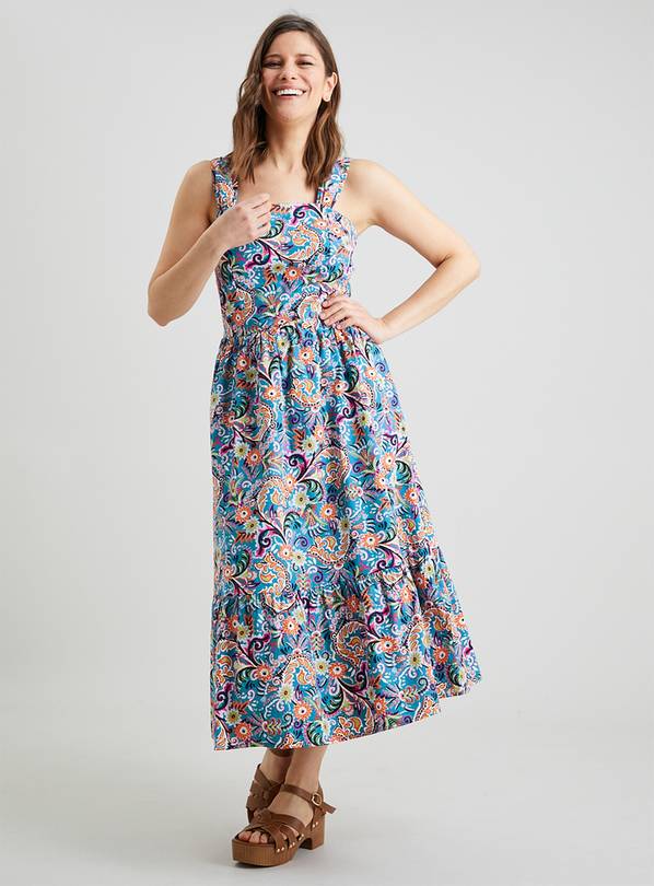 Buy Paisley Print Poplin Midi Sundress - 16 | Dresses | Tu