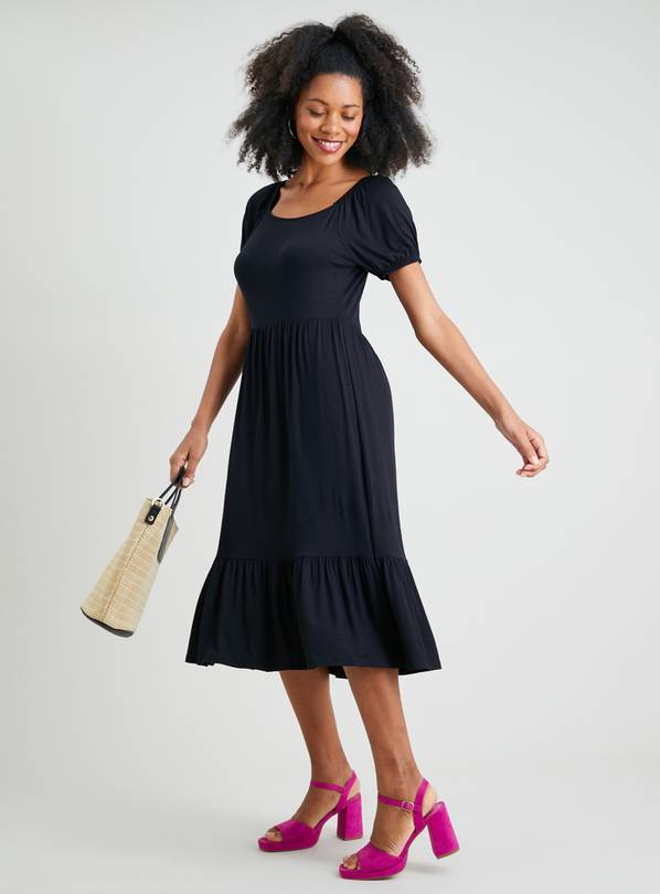 Jersey midi dresses with sleeves sale