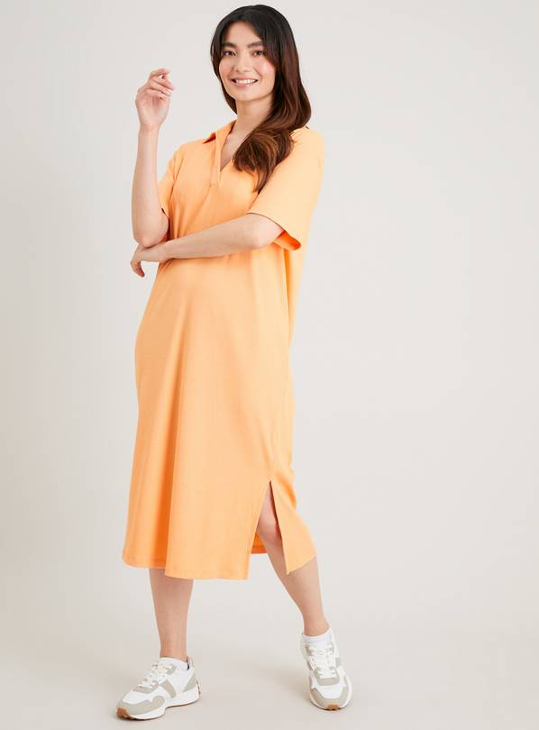 Buy Peach Ribbed T Shirt Midi Dress 8 Dresses Tu