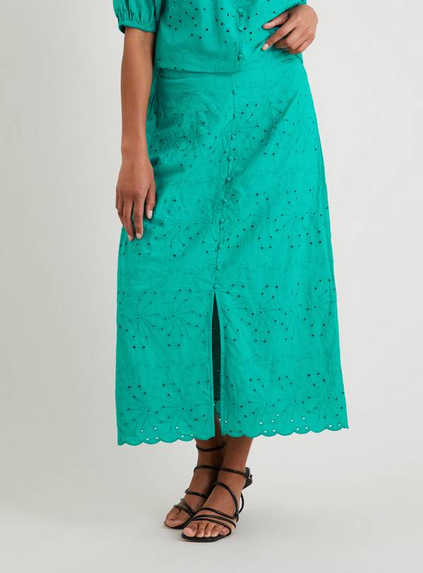 Buy Green Broderie A-Line Coord Skirt - 8 | Skirts | Tu