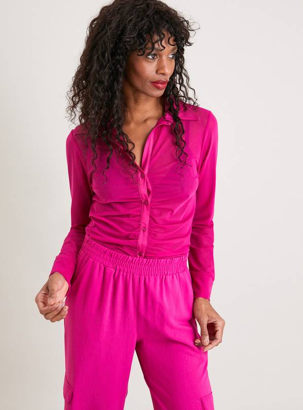 Hot pink hot sale mesh shirt