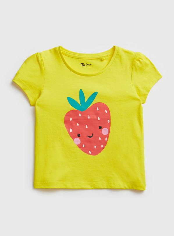 Buy Yellow Strawberry T-Shirt - 4-5 years | Tops and t-shirts | Argos