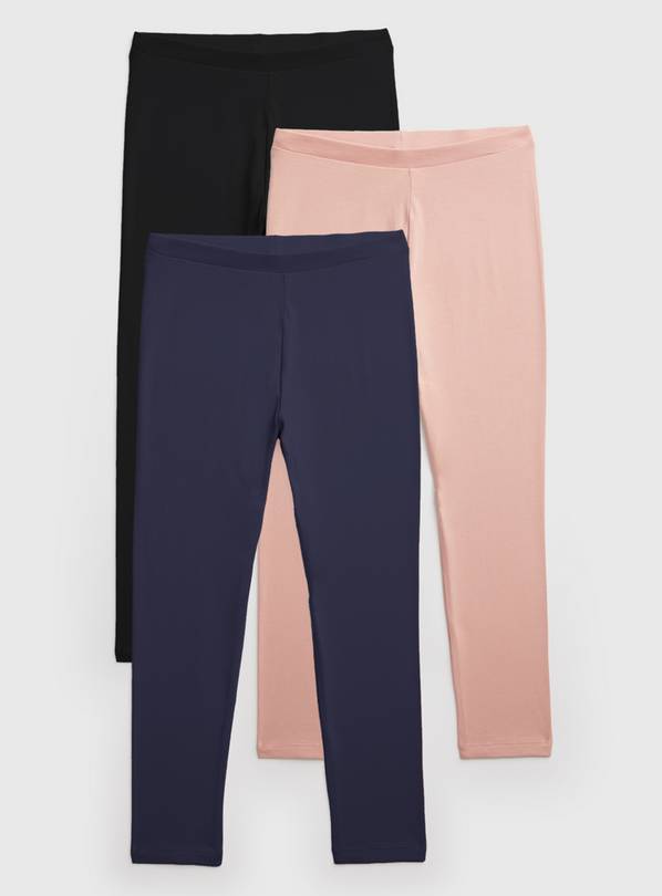 Cotton On GIRLS 3 PACK - Leggings - Trousers - black/pink/black