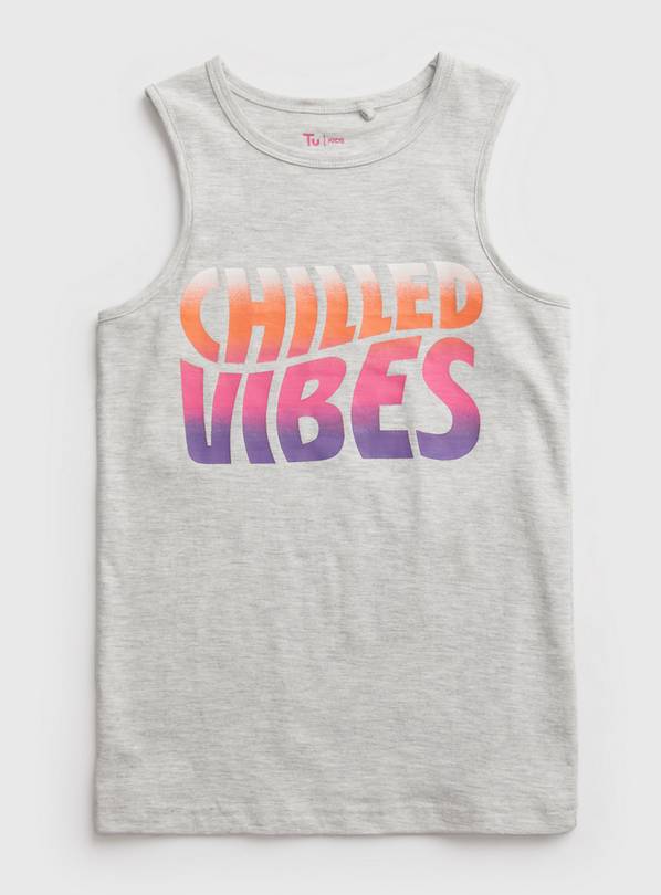 Buy Grey Chilled Vibes Vest Top 11 years Tshirts and shirts Argos