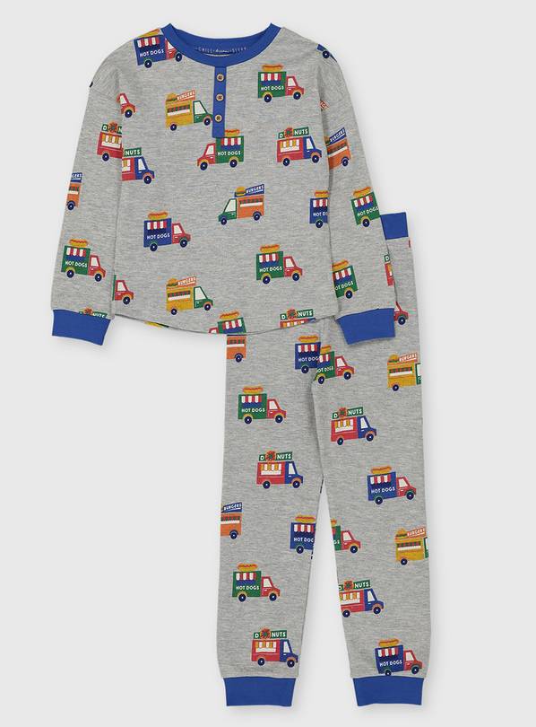 Buy Grey Food Truck Print Waffle Pyjamas 89 years Pyjamas Argos