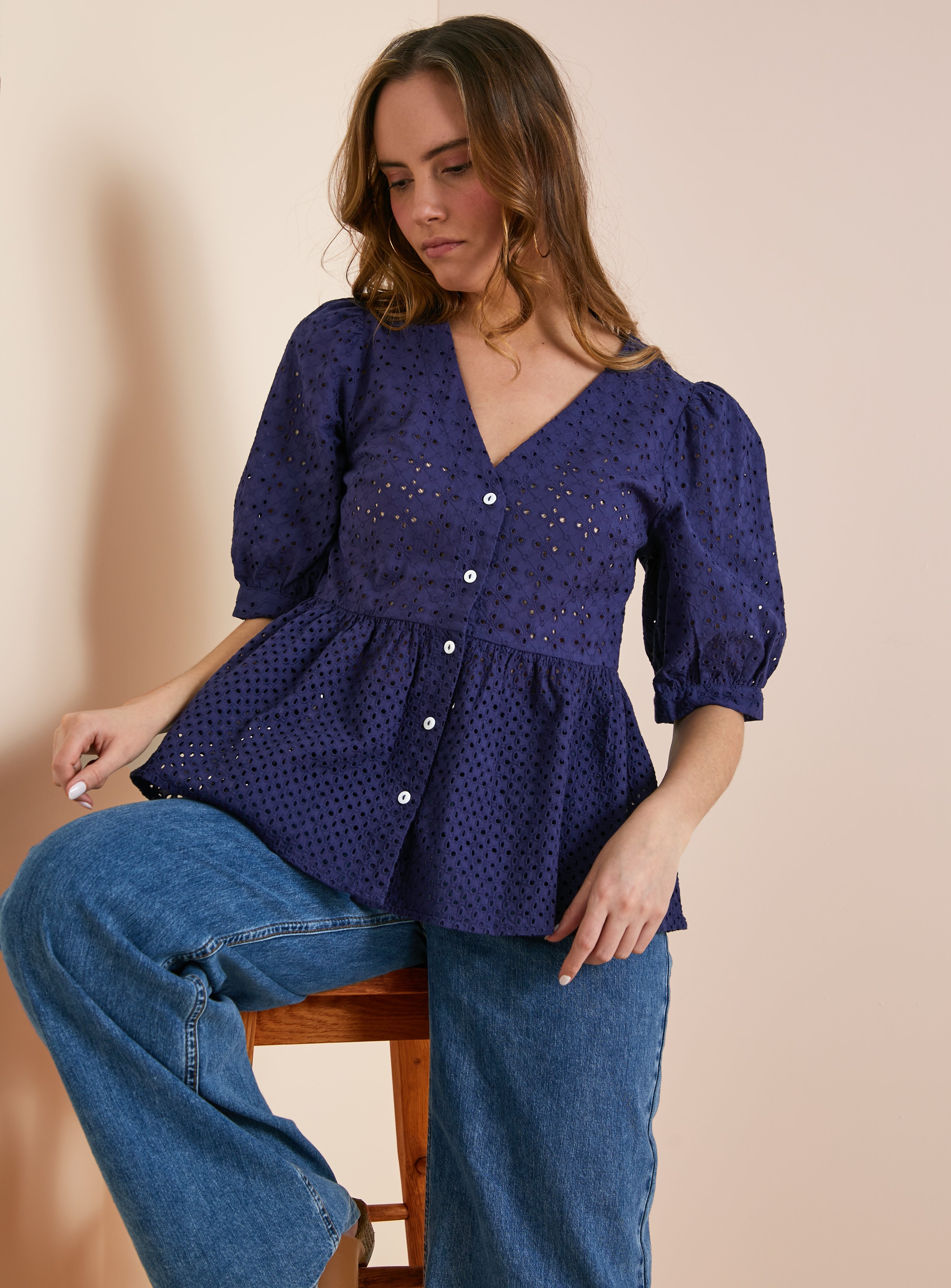 Everbelle Patched Broderie Top 10 - Image 1 thumbnail