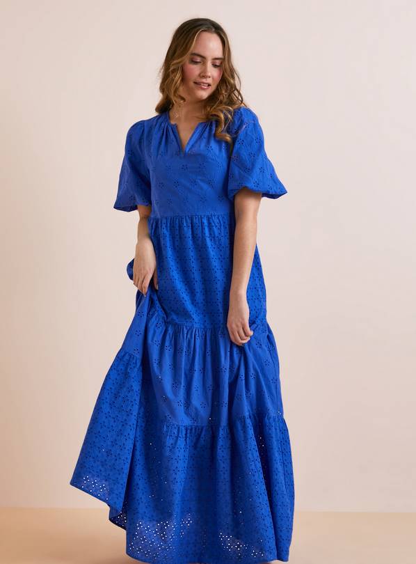 Buy Everbelle Blue Broderie Maxi Dress - 10 | Dresses | Argos