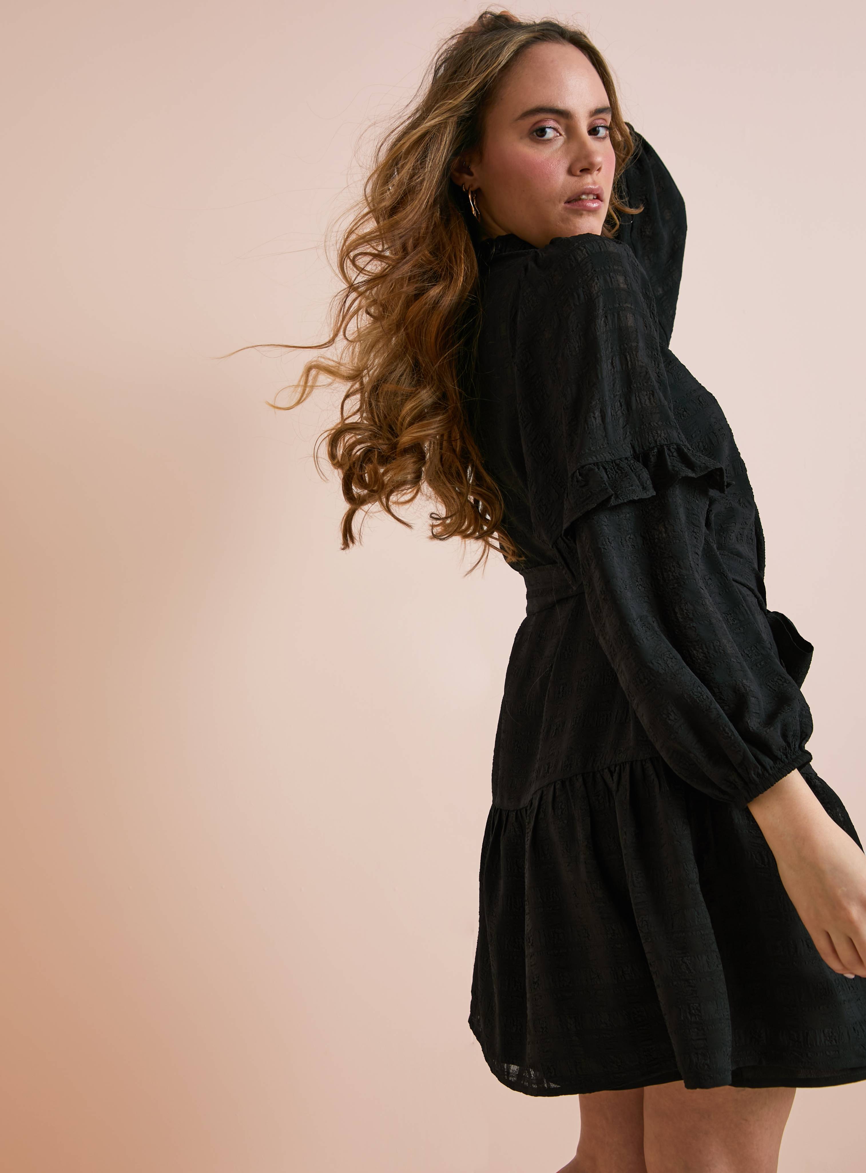 Everbelle Sheer Woven Check Mini Dress 16 - Image 4