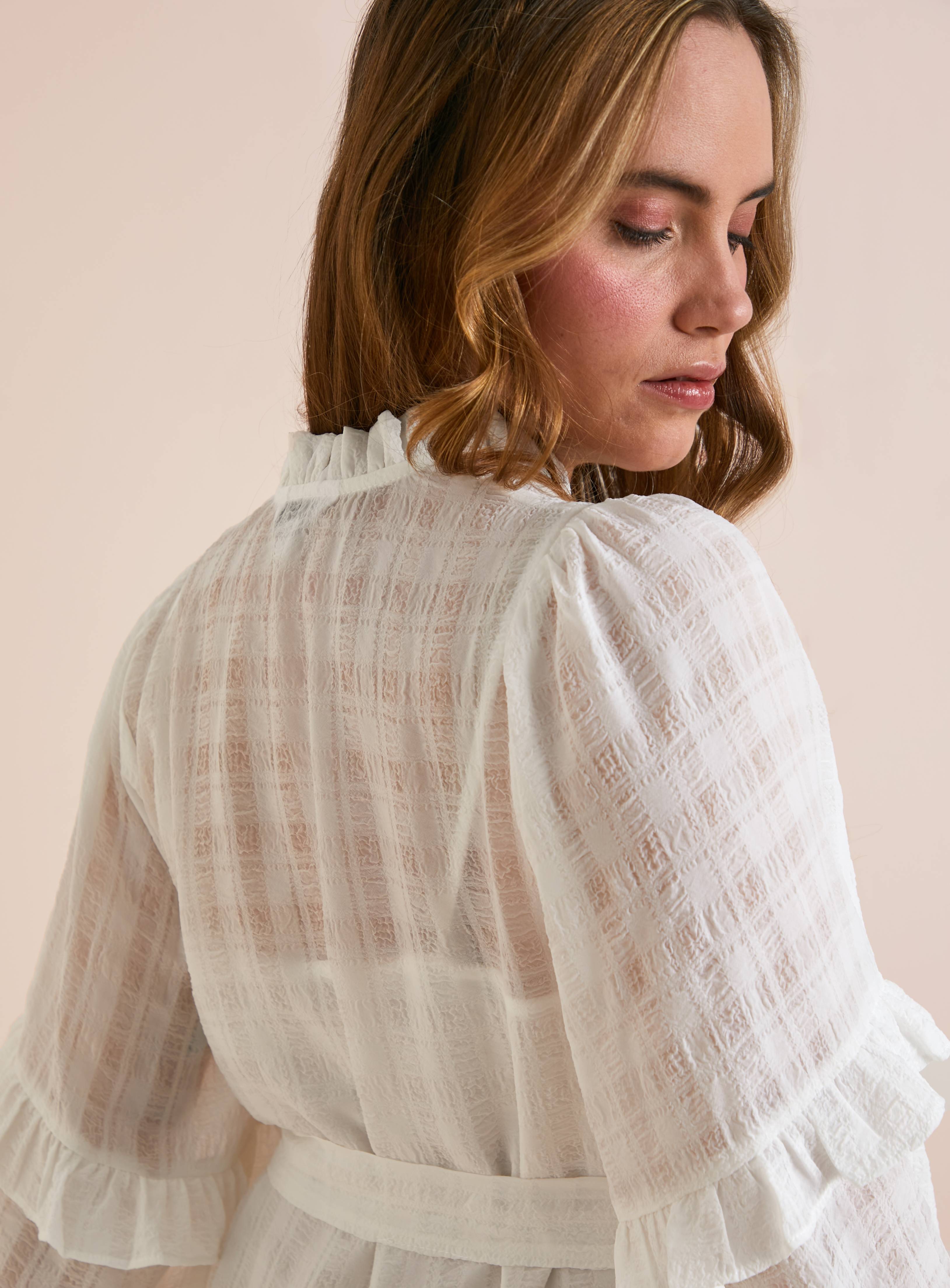 Everbelle Sheer Woven Check Mini Dress 8 - Image 3