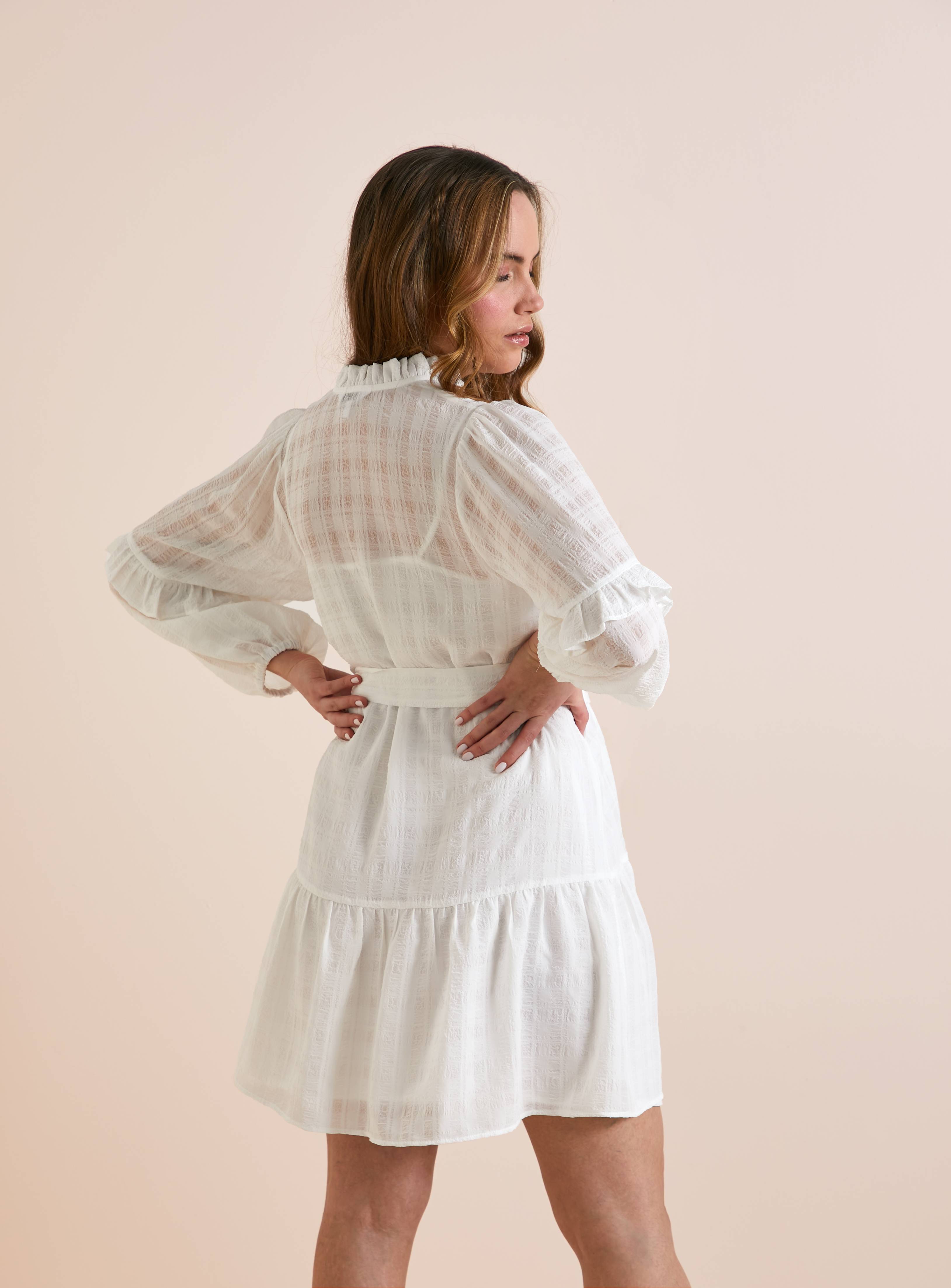 Everbelle Sheer Woven Check Mini Dress 8 - Image 4