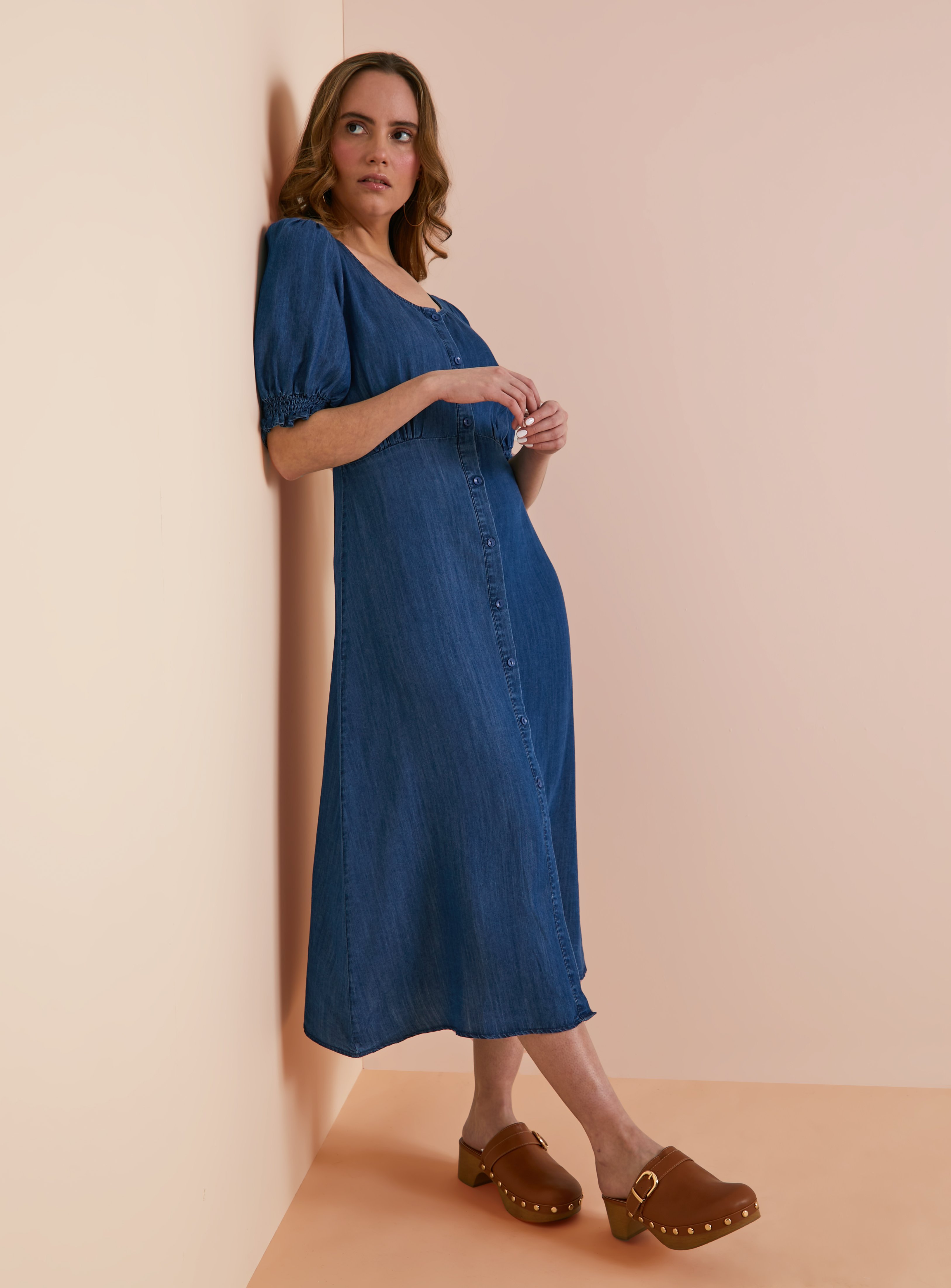 Old Tiralahilacha Hiara Tencel Midi Dress In Red
