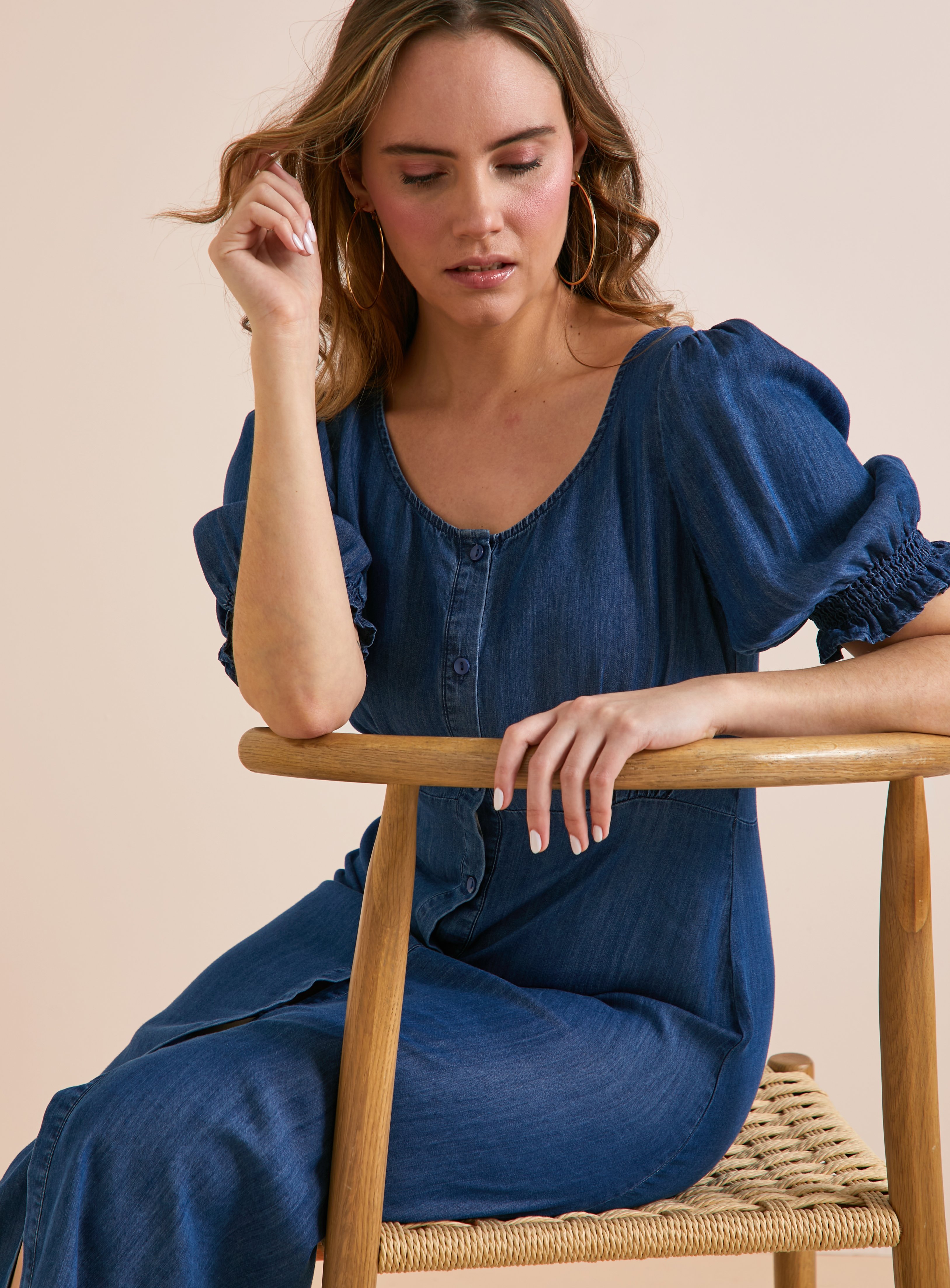 Everbelle Denim Midi Dress With Tencel™ Lyocell - 6 - Image 2 thumbnail