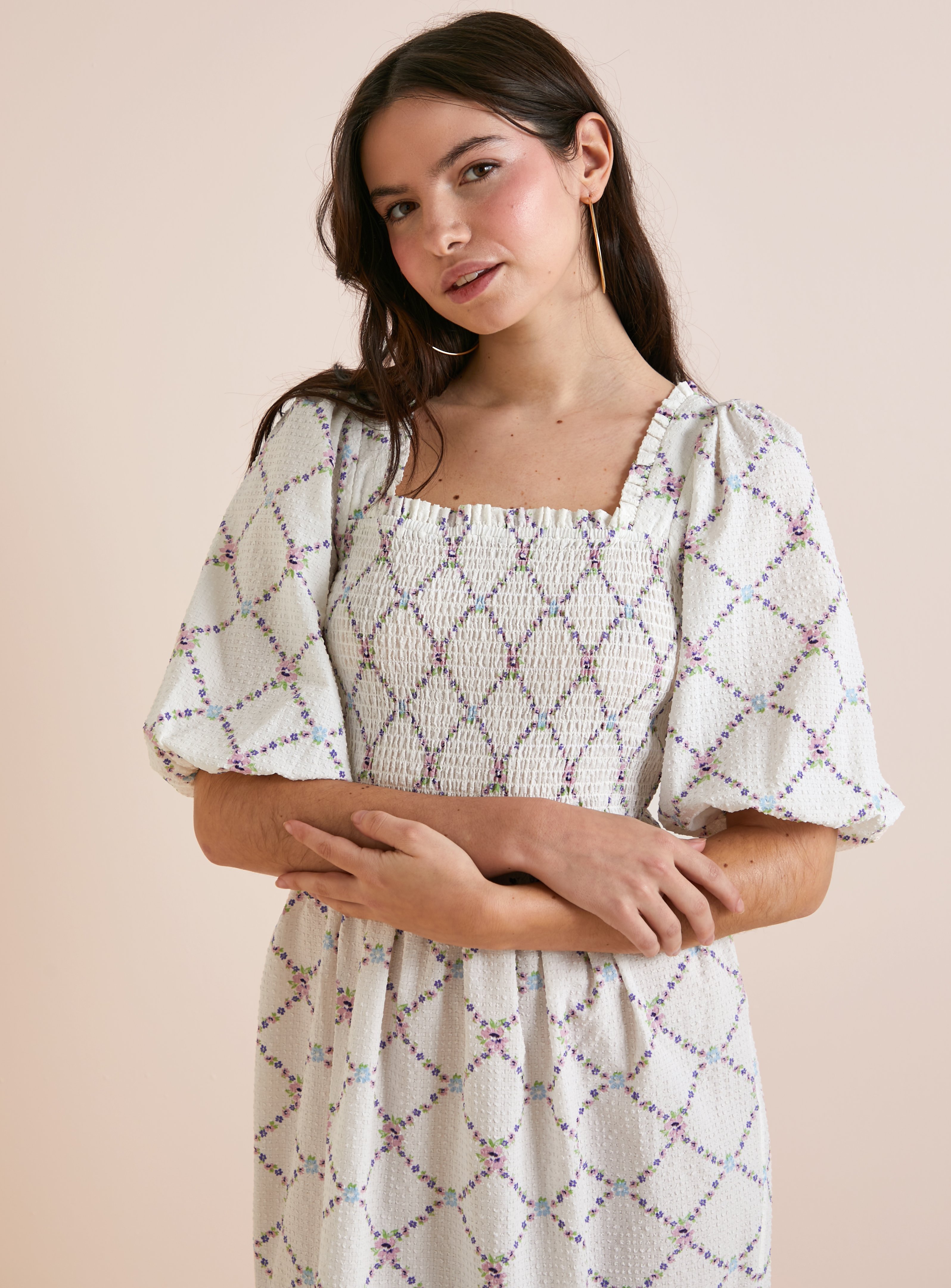 Everbelle Floral Check Maxi Dress 12 - Image 2 thumbnail