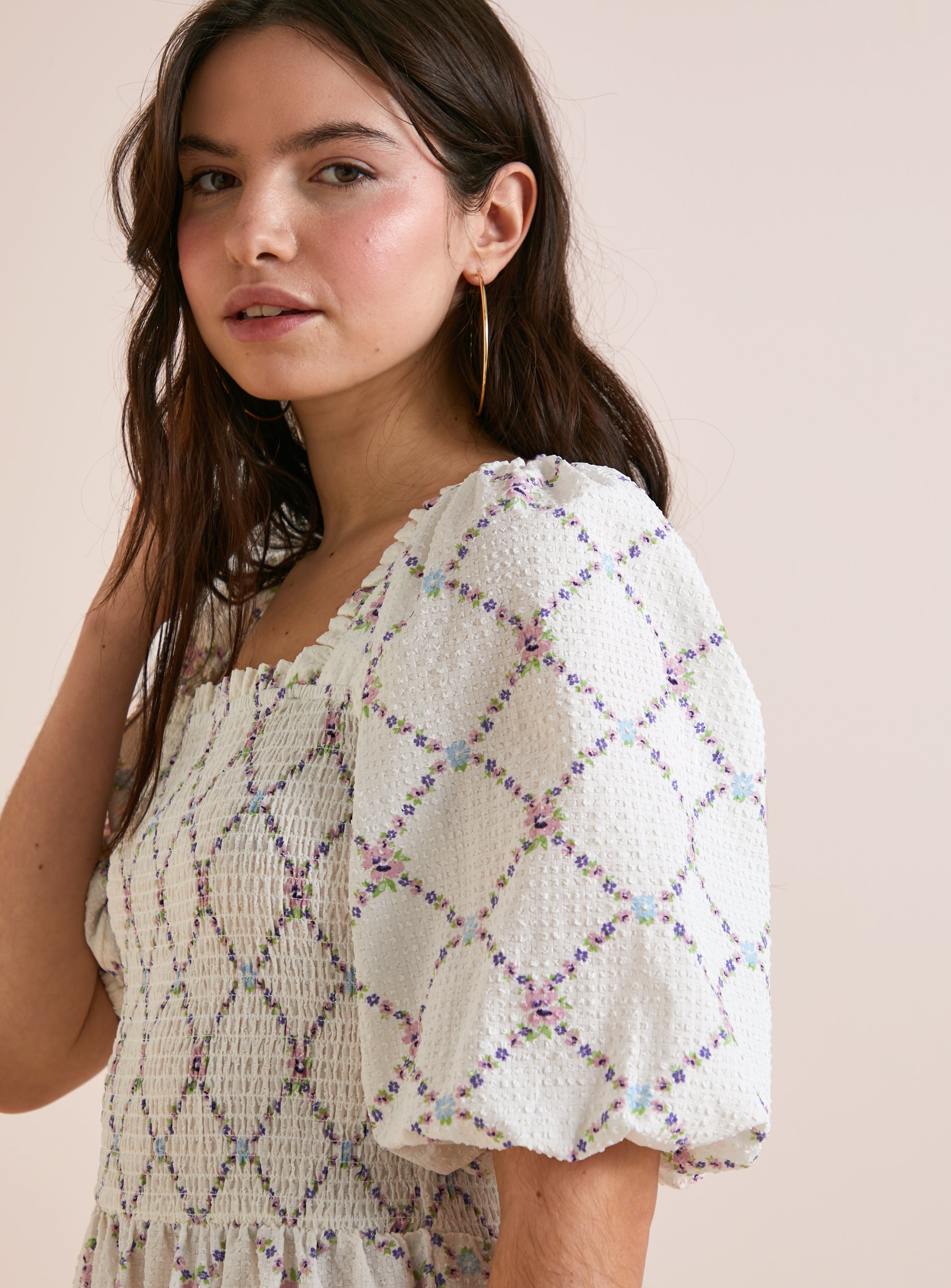 Everbelle Floral Check Maxi Dress 12 - Image 3 thumbnail