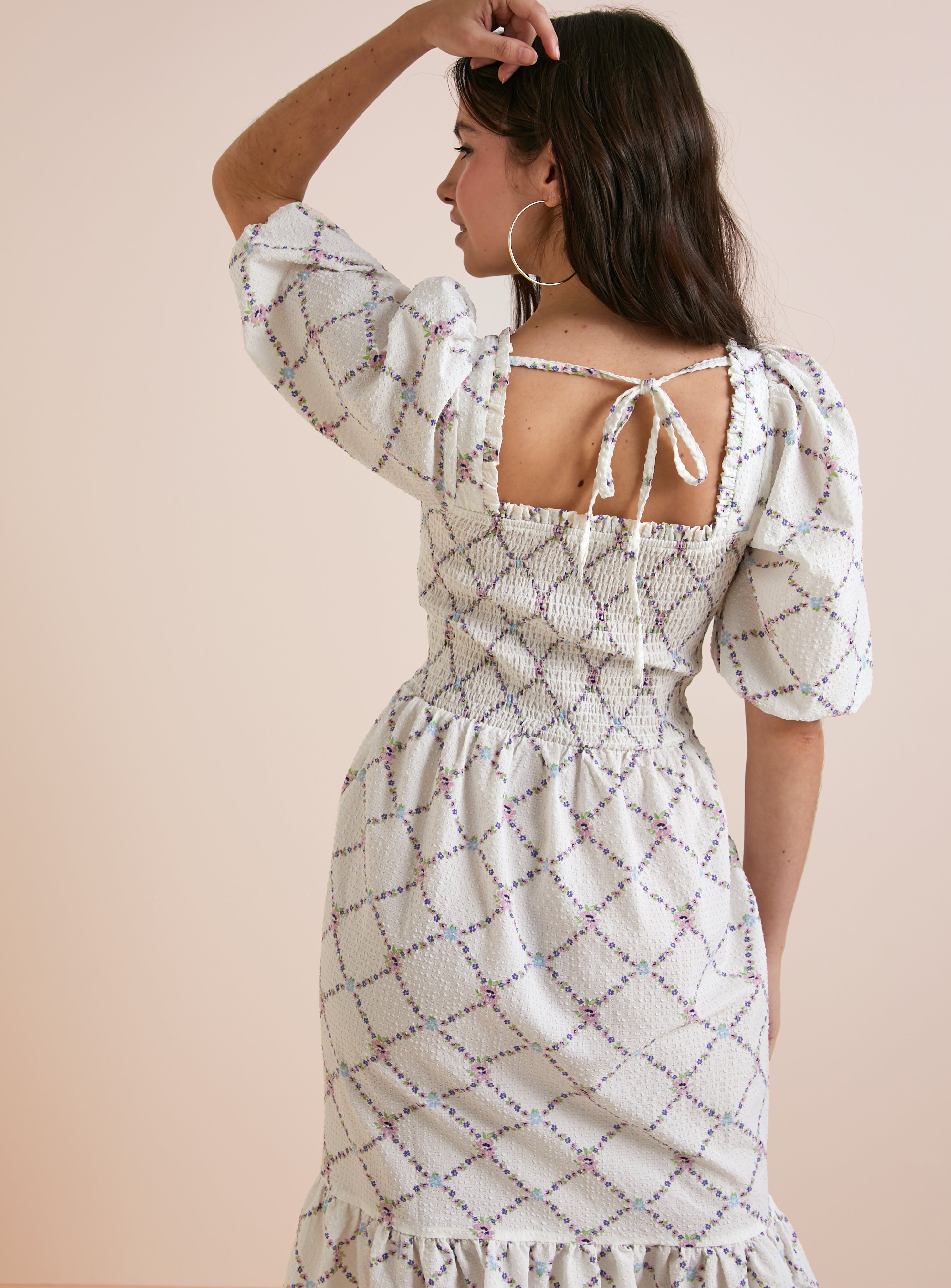 Everbelle Floral Check Maxi Dress 12 - Image 4 thumbnail