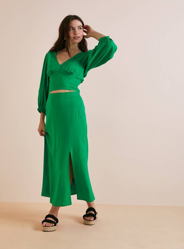 Everbelle Green Coord Side Split Midaxi Skirt 8