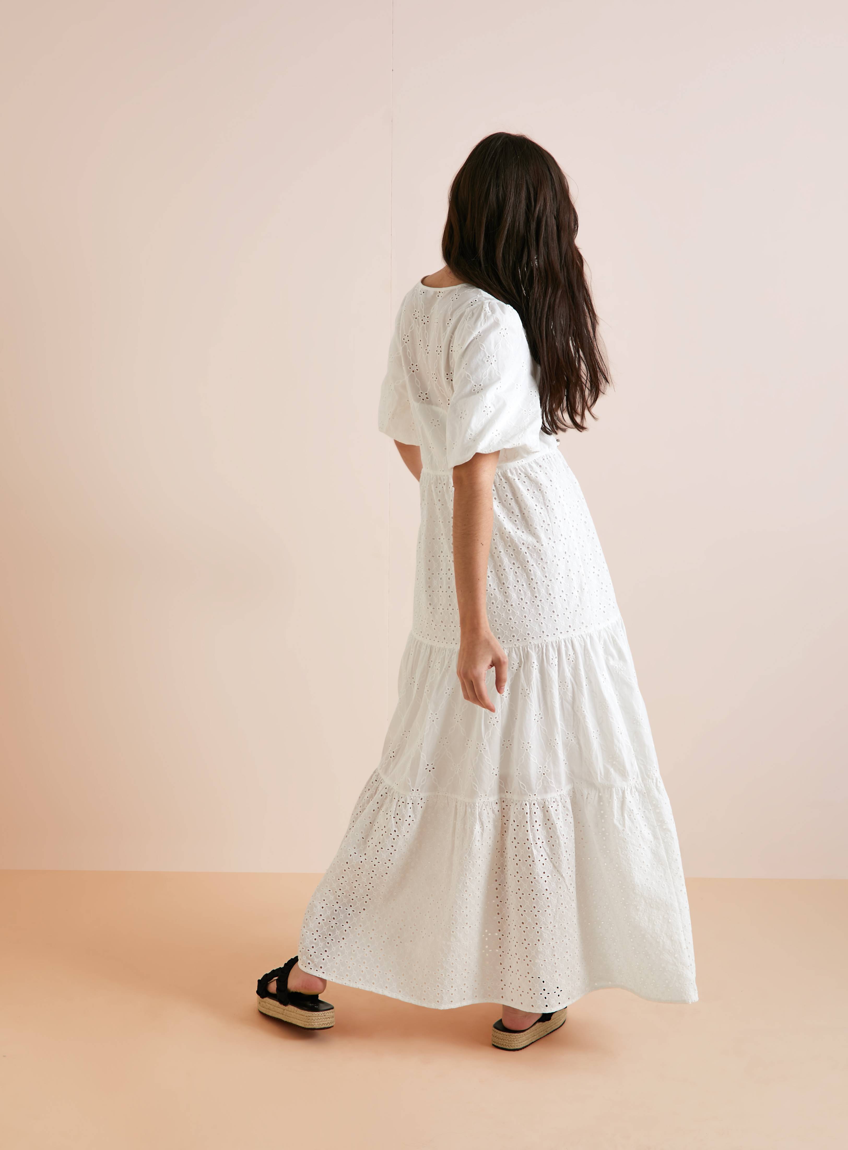 Everbelle White Broderie Maxi Dress 8 - Image 4
