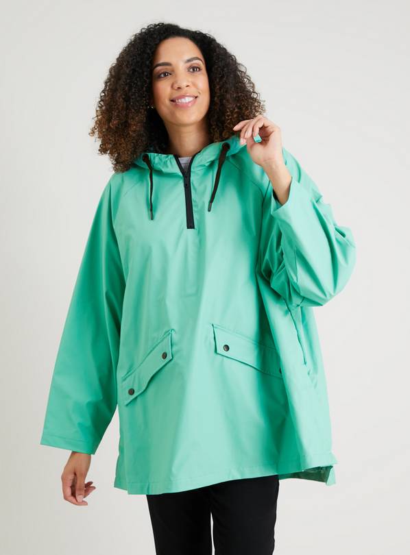 Green Overhead Rubber Raincoat XL