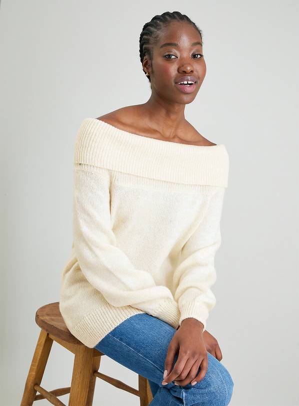 Buy Cream Bardot Knitted Jumper 22 Jumpers Argos