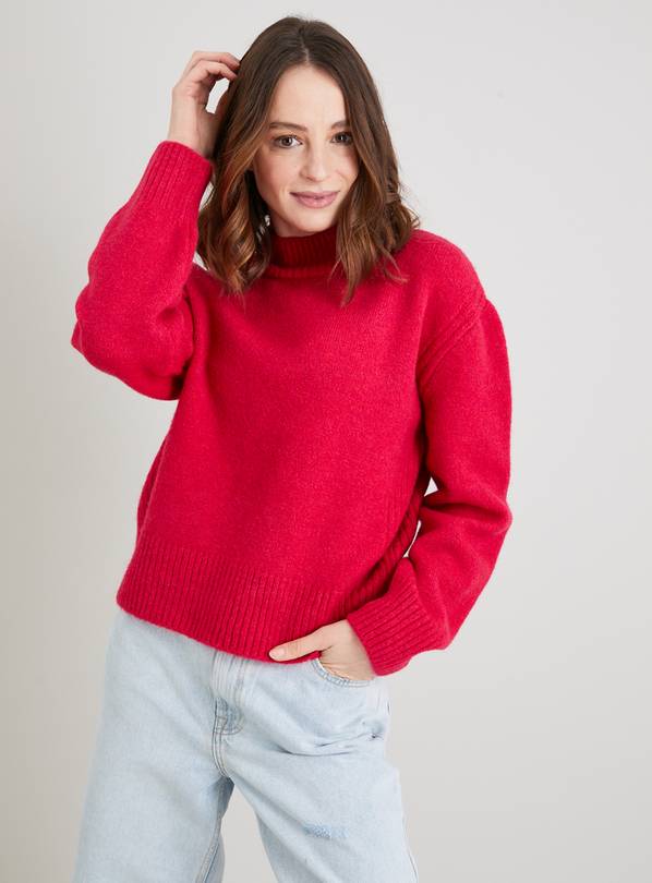 5947 Pink High Neck Jumper main image 1