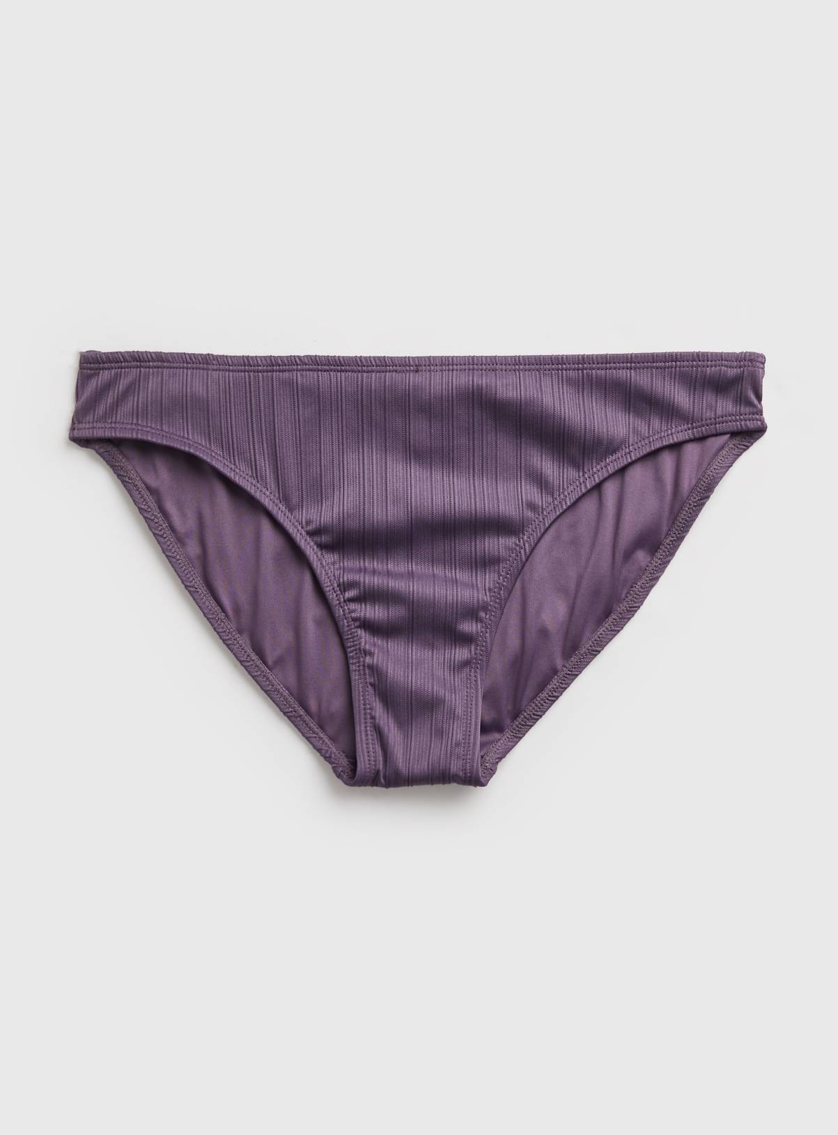 Purple Textured Ribbed Classic Bikini Bottoms 14 - Image 3