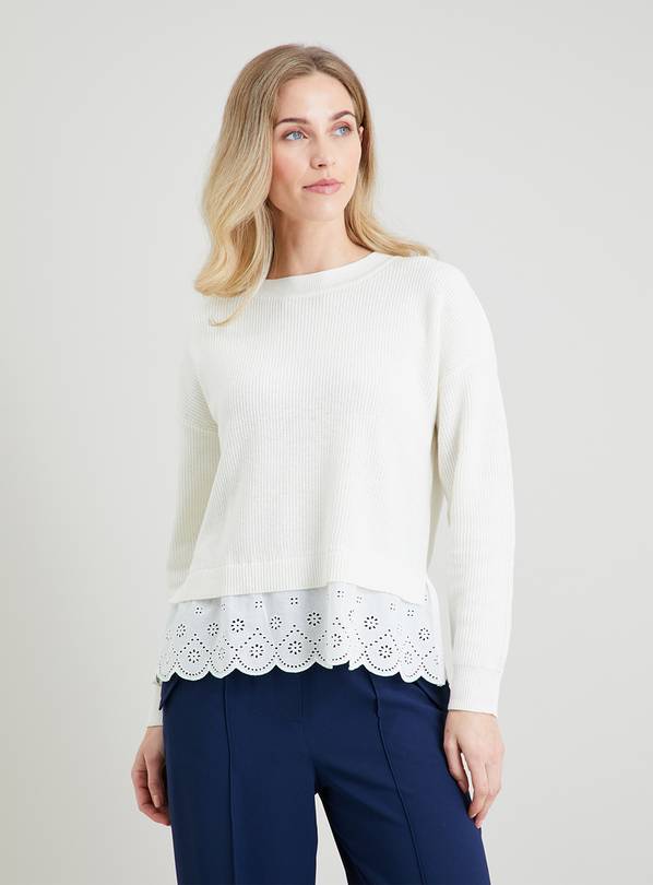 Buy Cream 2 In 1 Lace Trim Jumper 20 Jumpers Argos