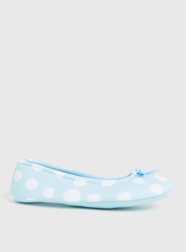 Buy Pale Blue Spot Ballerina Slippers 8 Slippers Argos