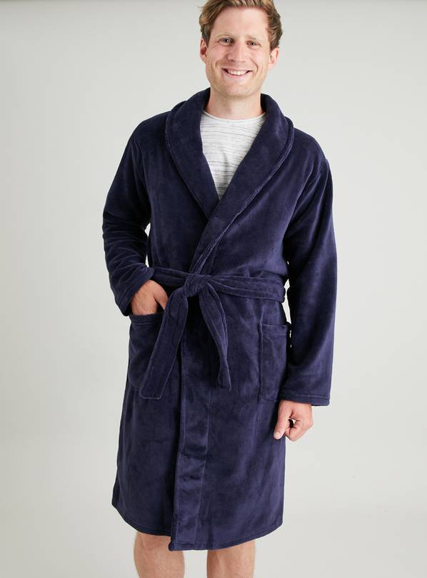 Navy Well Soft Dressing Gown - L