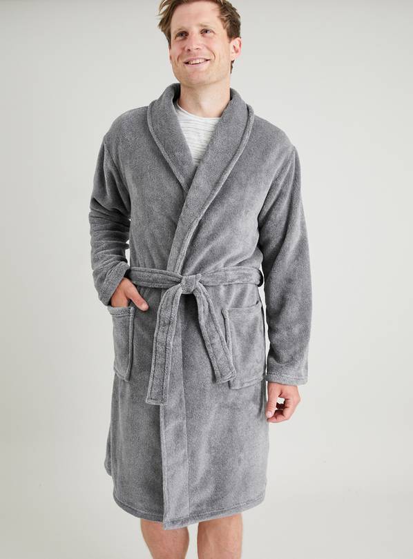 Buy Grey Marl Fleece Dressing Gown XXXL | Dressing gowns | Tu