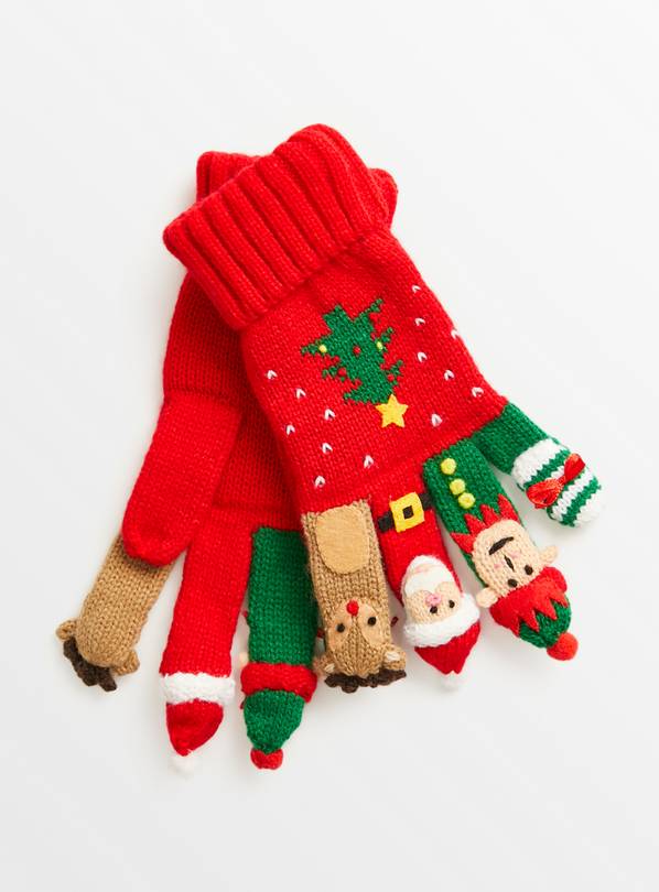 Buy Red Christmas Finger Puppet Gloves 35 years Accessories Argos