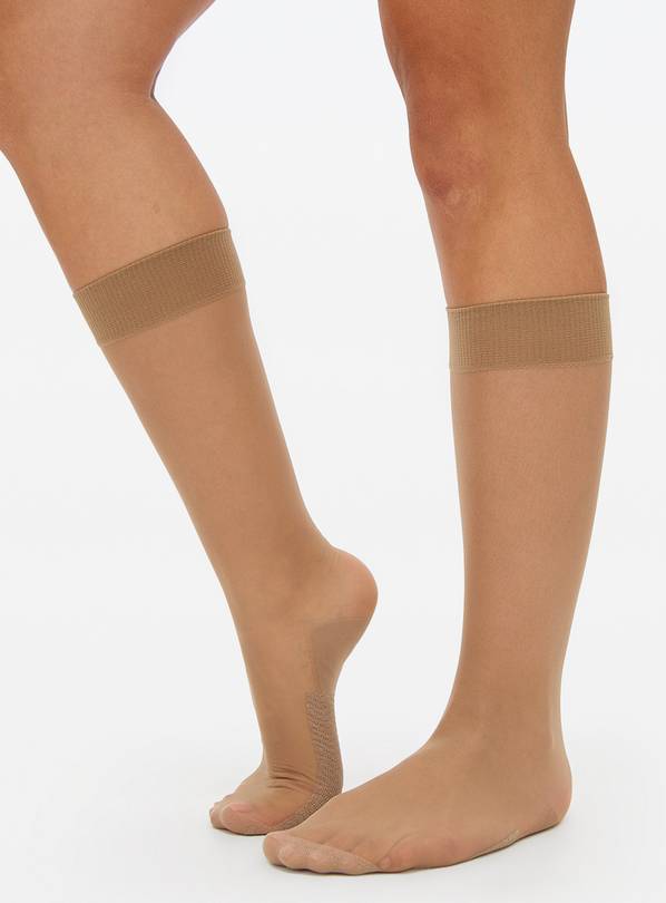 Buy Bamboo Nude 15 Denier Medium Support Knee High Tights 2 Pack One Size, Tights