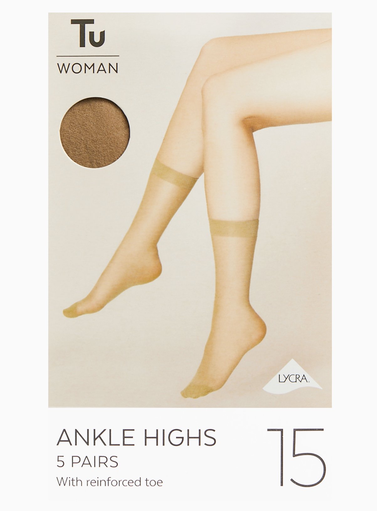 Bamboo Nude 15 Denier Ankle Tights 5 Pack One Size - Image 2 thumbnail