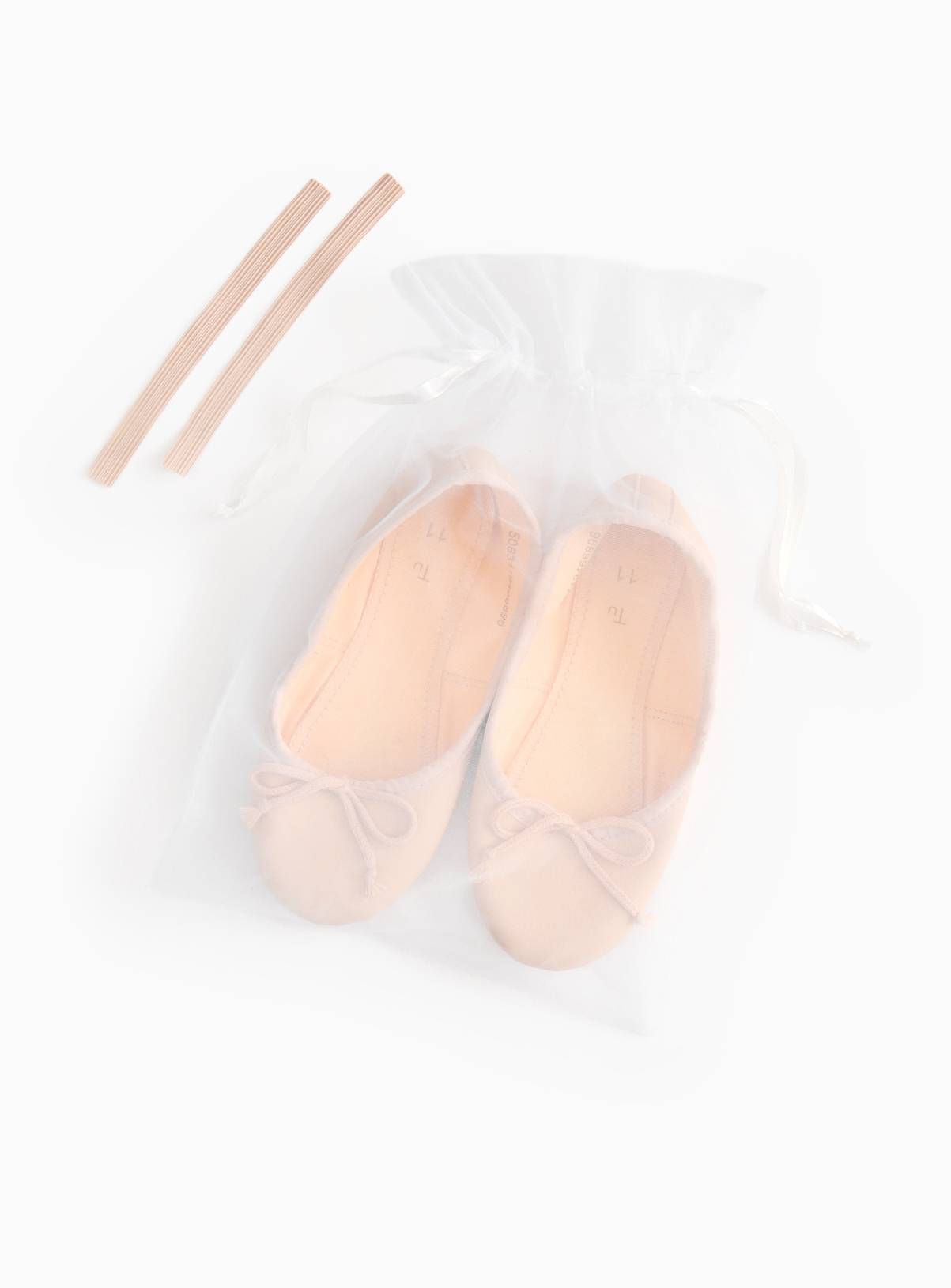 Pink Ballet Shoes In Mesh Bag 6 Infant - Image 2