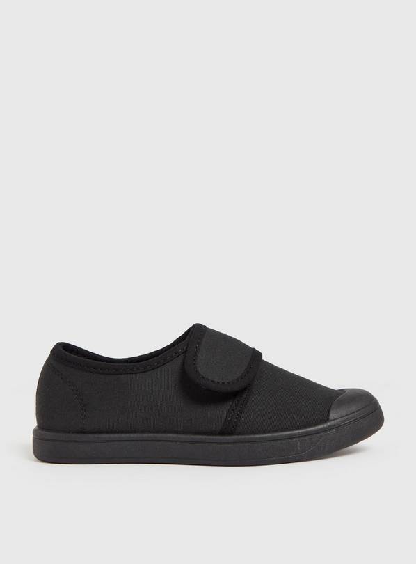 Black Unisex Micro-Fresh&reg; Plimsolls 9 Infant