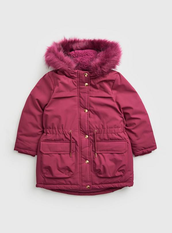 Sainsbury's pink 2024 faux fur jacket