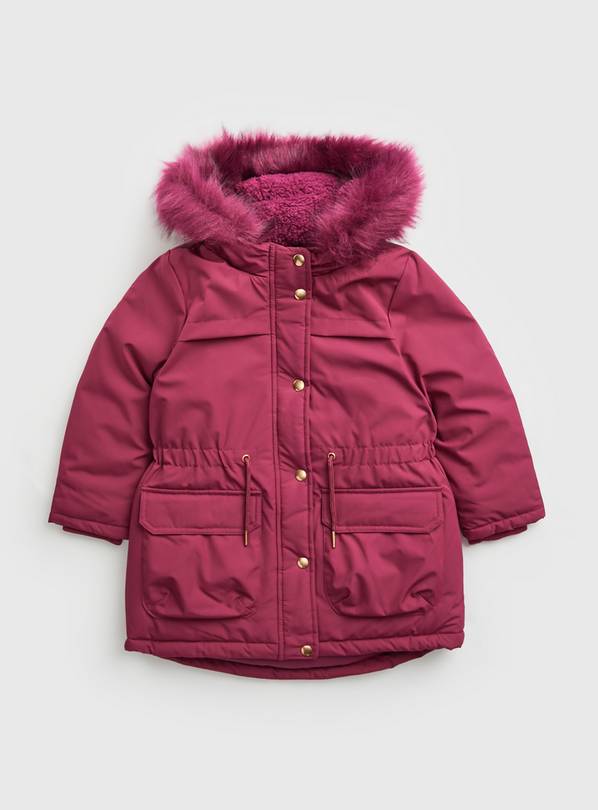 Red Hooded Parka Coat 5-6 years