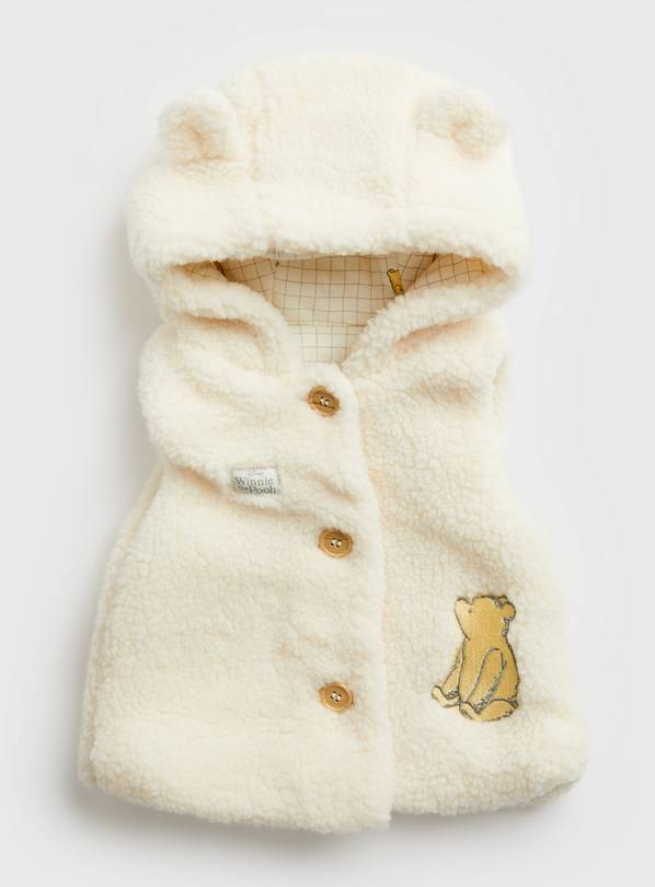 Buy Disney Winnie The Pooh Cream Fluffy Bear Gilet 6-9 months | Coats ...