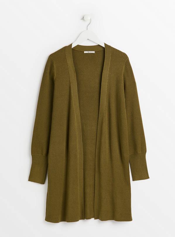 Khaki longline outlet cardigan