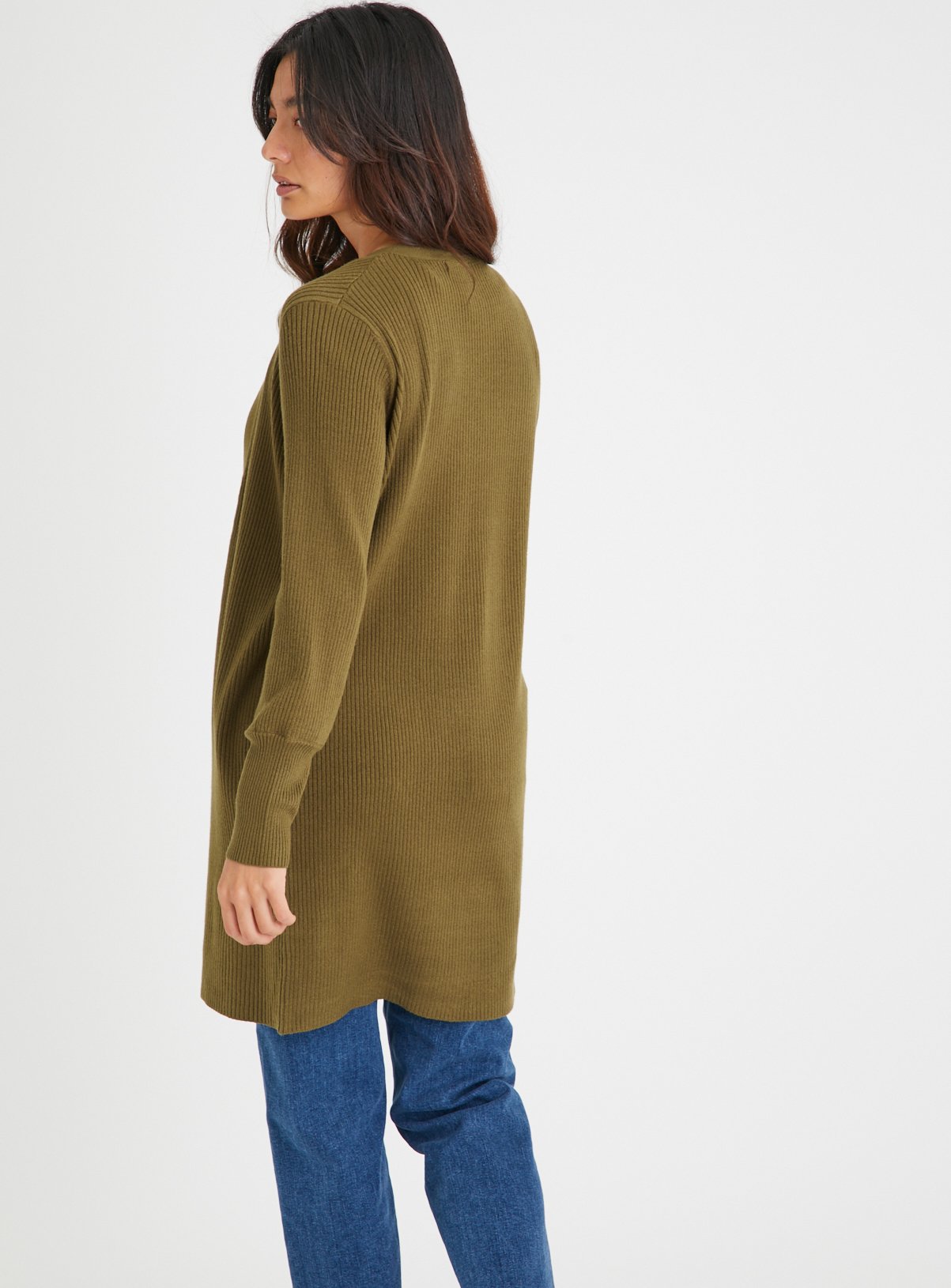 Khaki Longline Cardigan 18 - Image 5 thumbnail