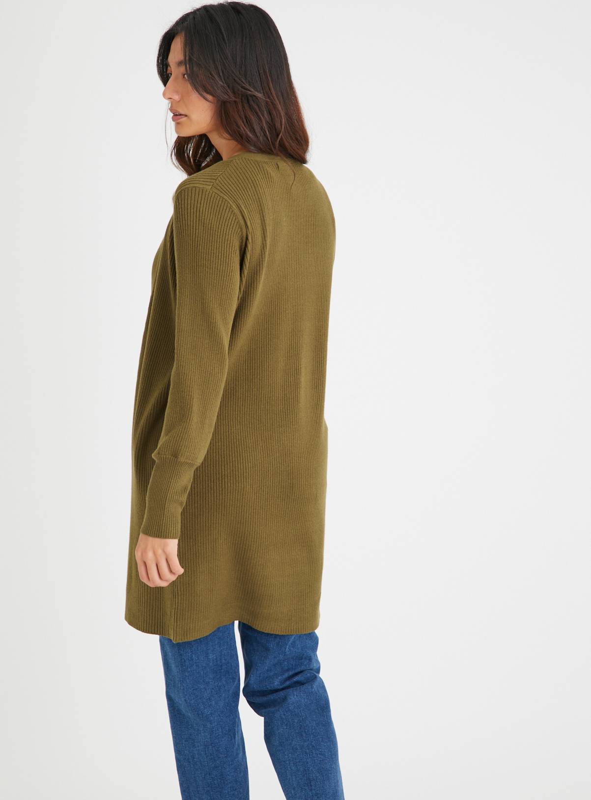 Khaki Longline Cardigan 18 - Image 5