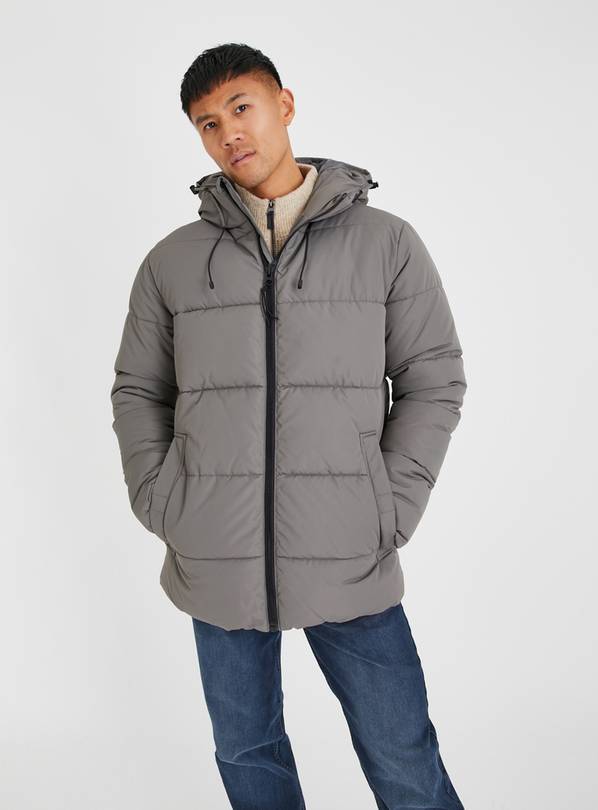 grey puffer jacket