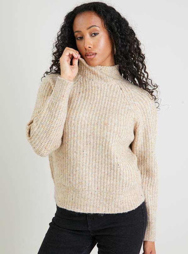 Camel high shop neck top