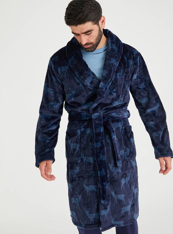 Blue Stag Print Dressing Gown XXL