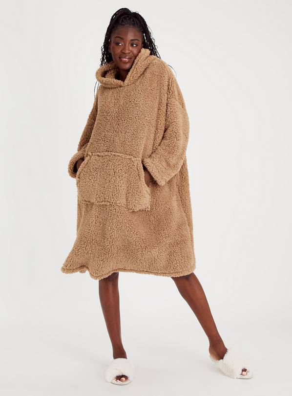 Brown Borg Fleece Hooded Blanket XL