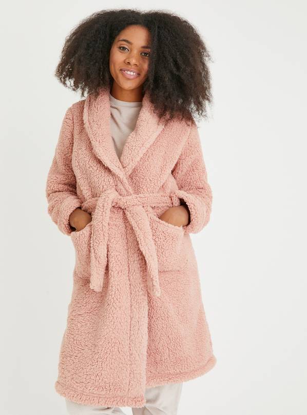 Buy Pink Borg Robe M Dressing gowns Tu