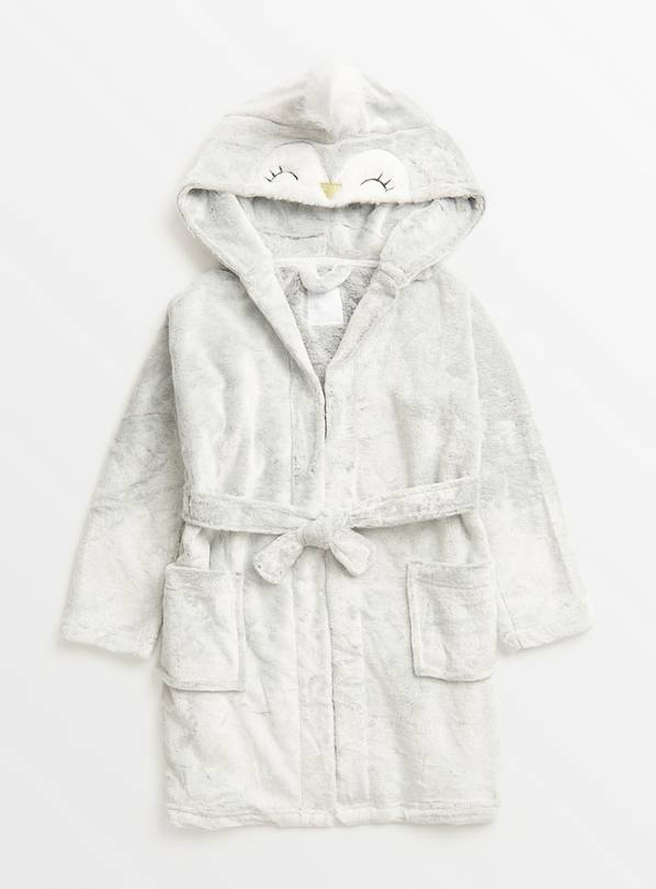 Buy Grey Penguin Fleece Dressing Gown 7 8 years Pyjamas Tu