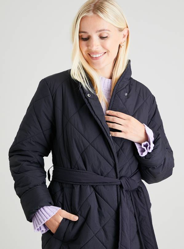 Diamond cheap quilted coat