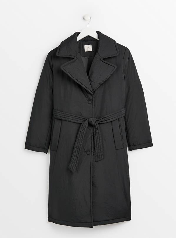 Buy PETITE Black Padded Wrap Coat 16 | Coats | Argos