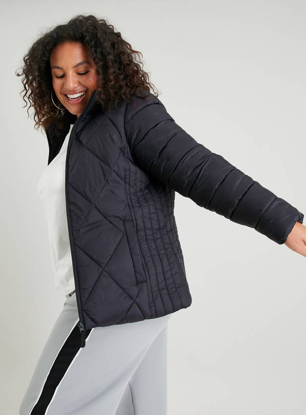 Black lightweight padded coat sale